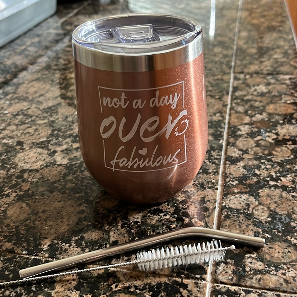 Tumbler with lid and straw!